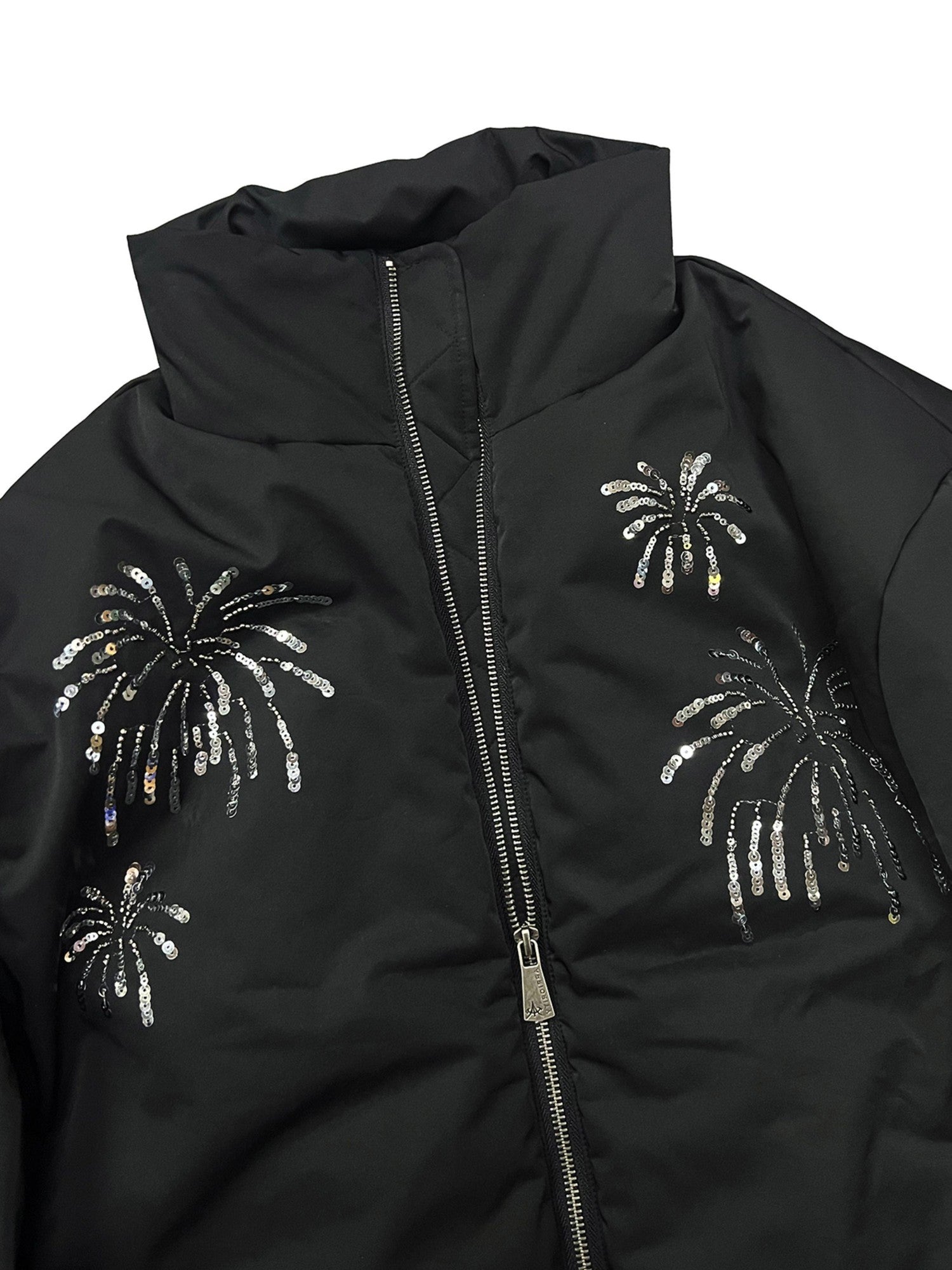 APRIORITY Firework Bead Tube Embroidery Stand Collar Women's Polyester Puffer Jackets