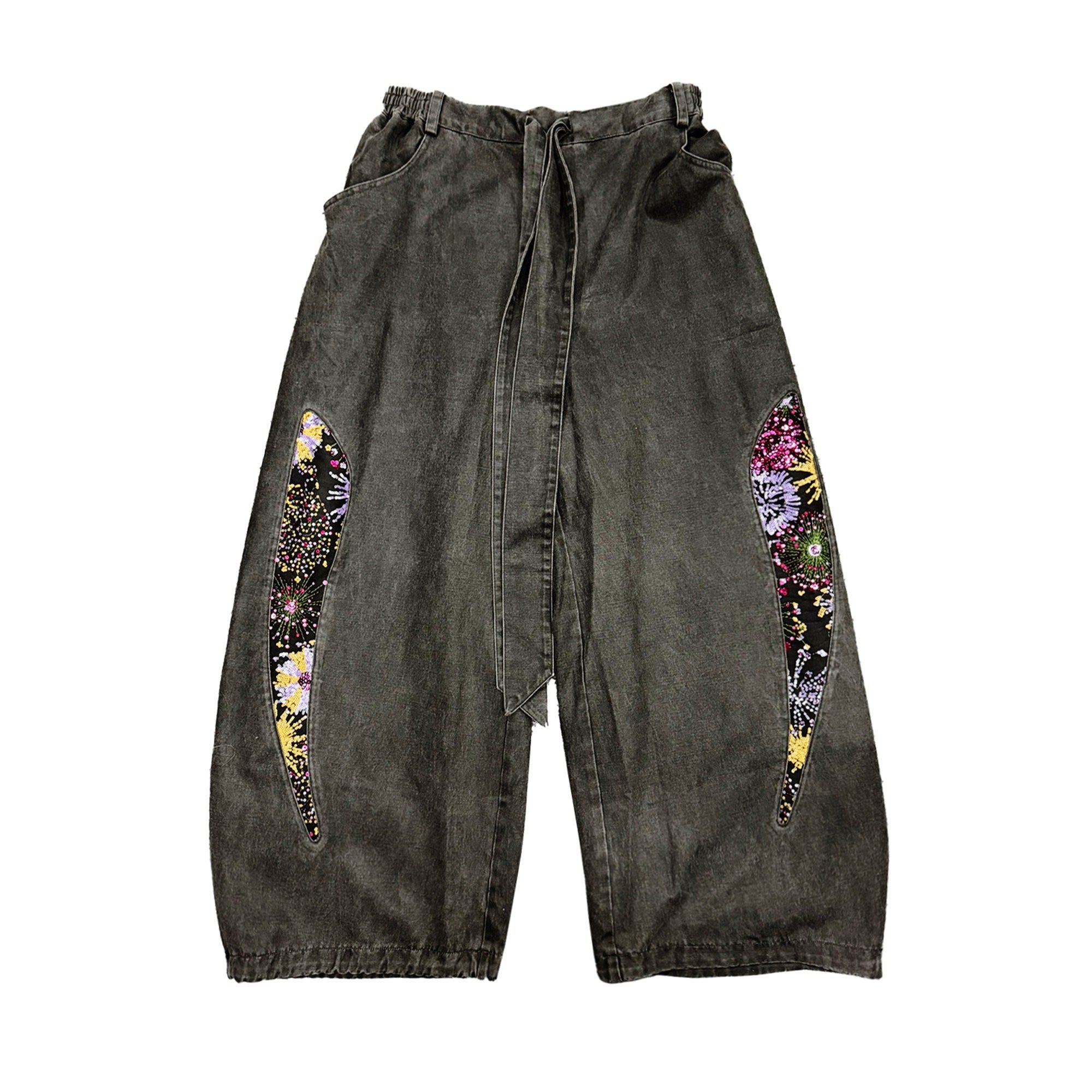 APRIORITY_Firework_Print_Enzyme_Wash_Waxy_Distressed_Curved_Leg_Women's_Polycotton_Chinos_1046967505046_MISSTT
