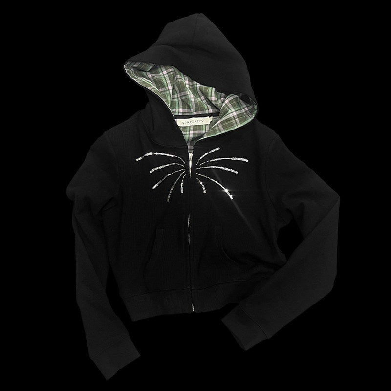 APRIORITY_Firework_Sequin_Embroidered_Slim_Cropped_Women's_Cotton_Blend_Zip-up_Hoodies_814822771904_MISSTT