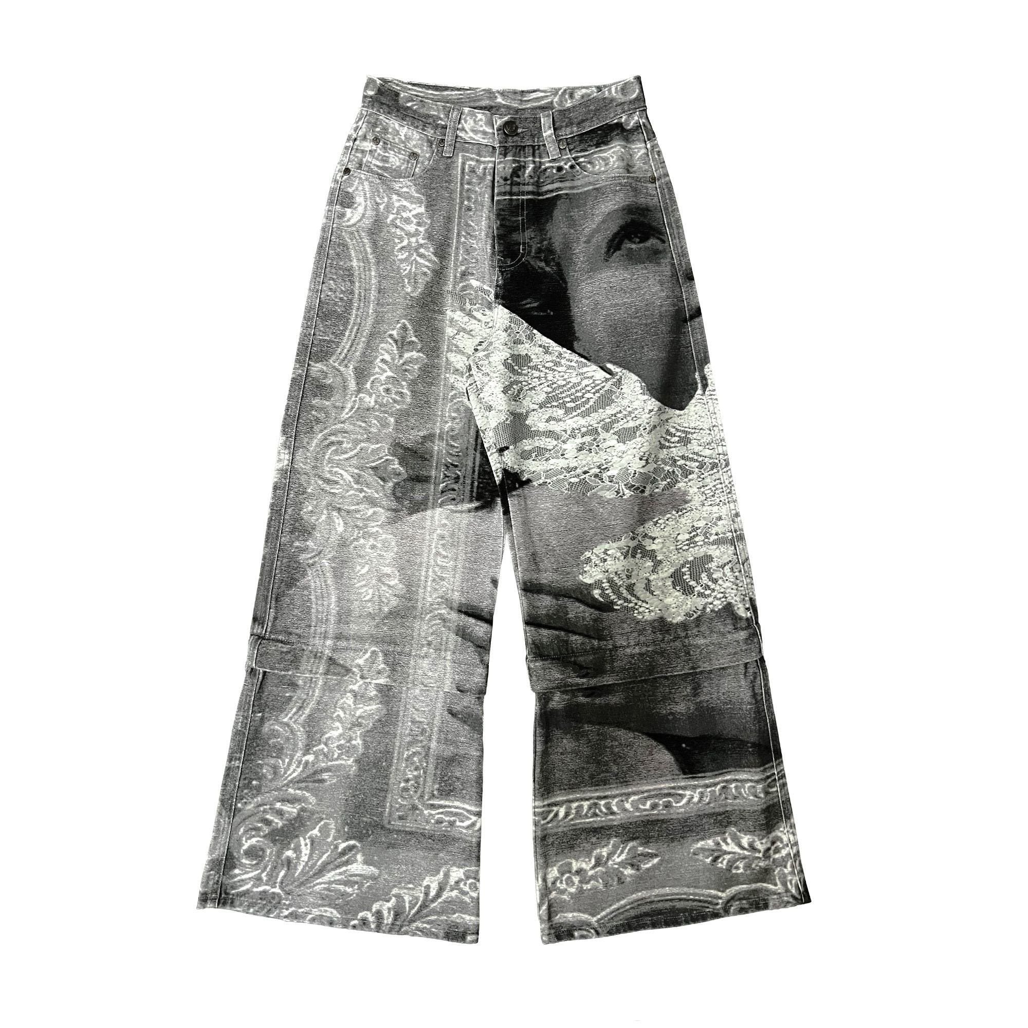 APRIORITY_Flying_Bird_Digital_Print_Detachable_Patchwork_Women's_Cotton_Wide-leg_Jeans_915670633789_MISSTT