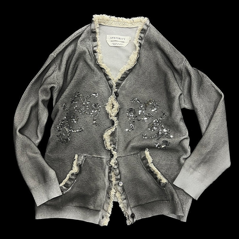 APRIORITY_Gray_Sequin_Embroidered_Distressed_Women's_Recycled_Viscose_Blend_Cardigans_815248260345_MISSTT
