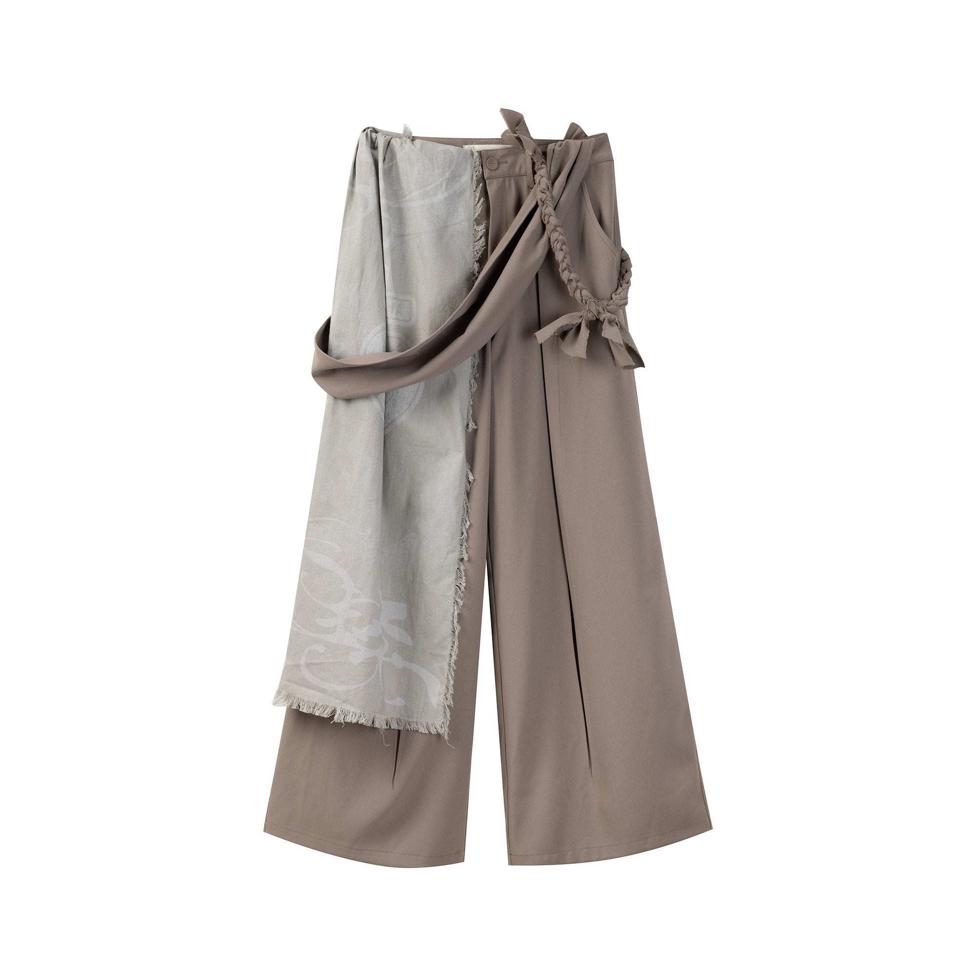 APRIORITY_Gray_White_Ink_Print_Tassel_Patchwork_Women's_Polyester_Tailored_Pants_1033830065170_MISSTT