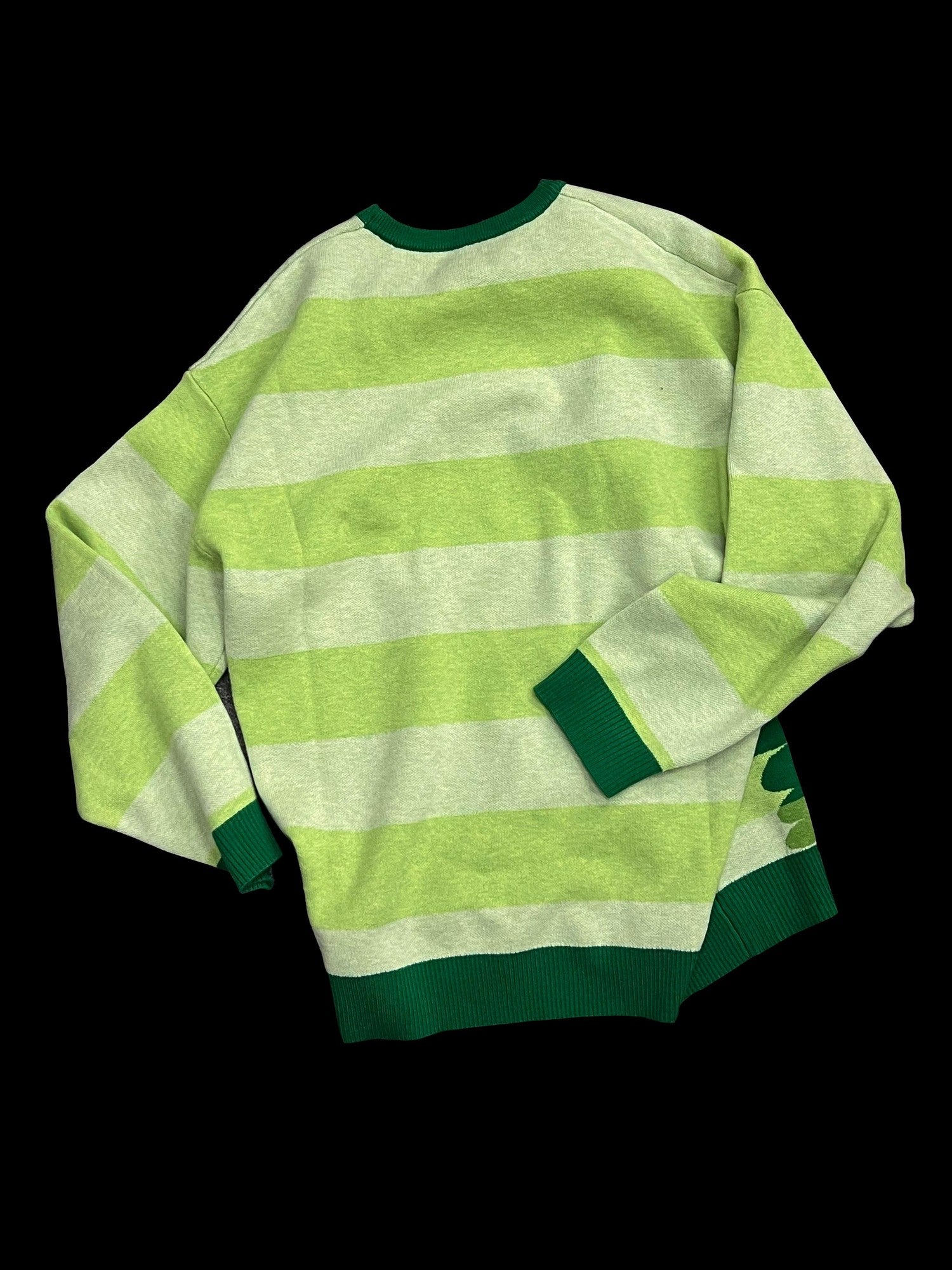 APRIORITY Green Crop Circle Graphic Women's Merino Wool Blend Pullover Sweaters