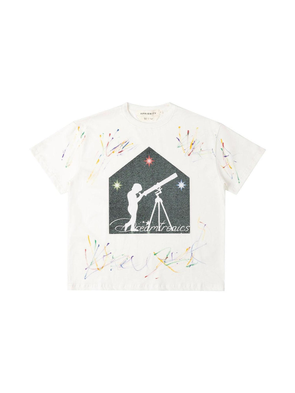 APRIORITY Handmade Ink Splash Glitter Print Women's Cotton Short Sleeve T-shirts