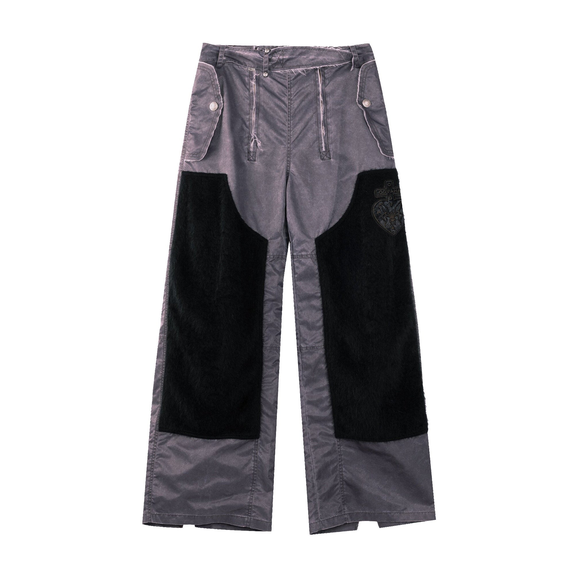 APRIORITY_Heart_Print_Double_Knee_Patchwork_Distressed_Women's_Nylon_Cargo_Pants_1015850464838_MISSTT