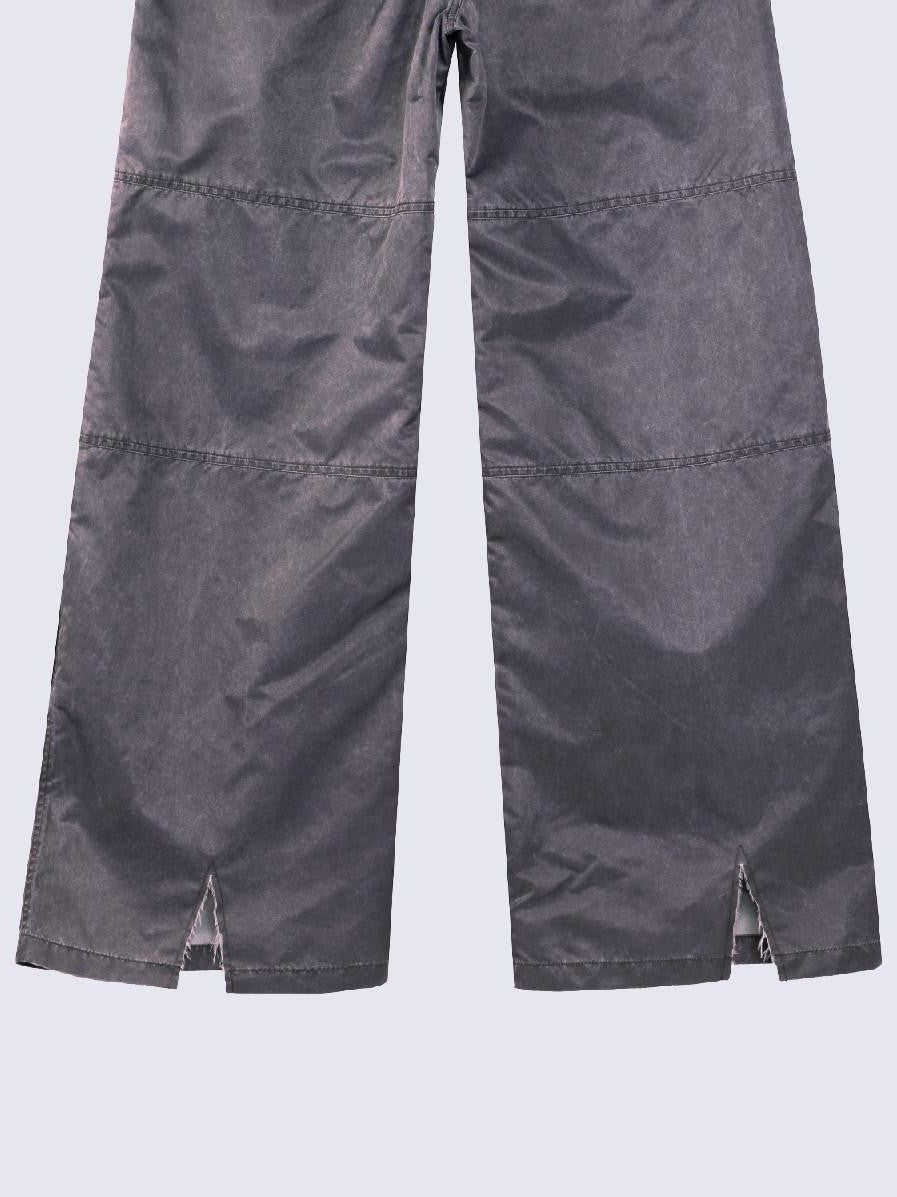 APRIORITY Heart Print Double Knee Patchwork Distressed Women's Nylon Cargo Pants