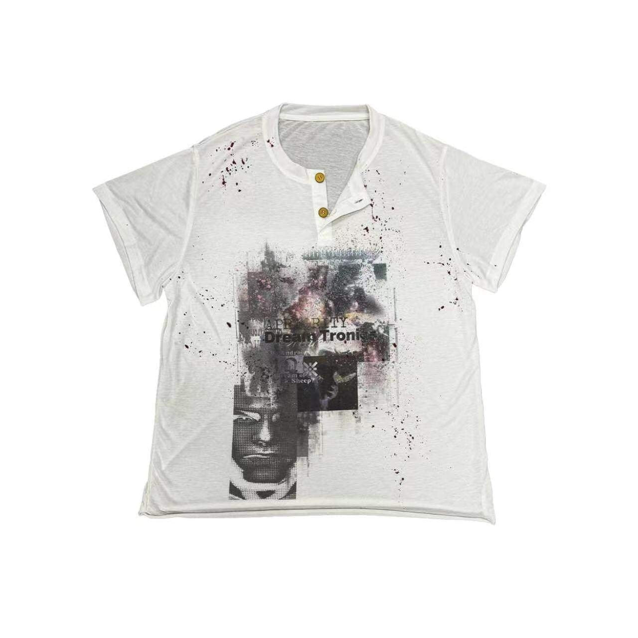 APRIORITY_Ink_Splatter_Portrait_Print_Women's_Linen_Blend_Henley_T-shirts_1052087348606_MISSTT