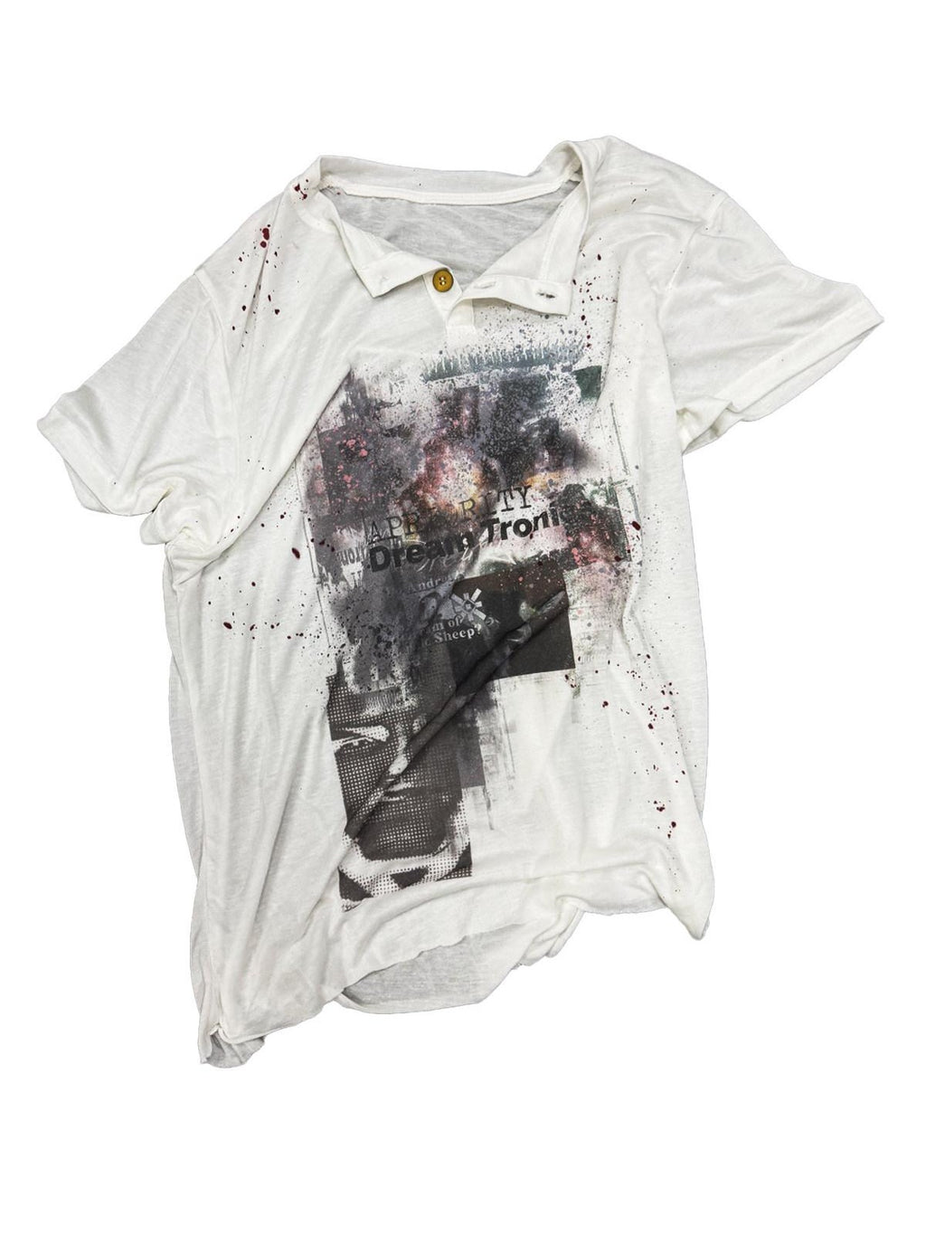 APRIORITY Ink Splatter Portrait Print Women's Linen Blend Henley T-shirts