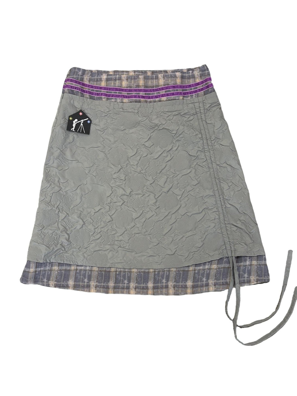APRIORITY Layered Deconstructed Wrinkle Free Faux Two Piece Women's Polyester Midi Skirts