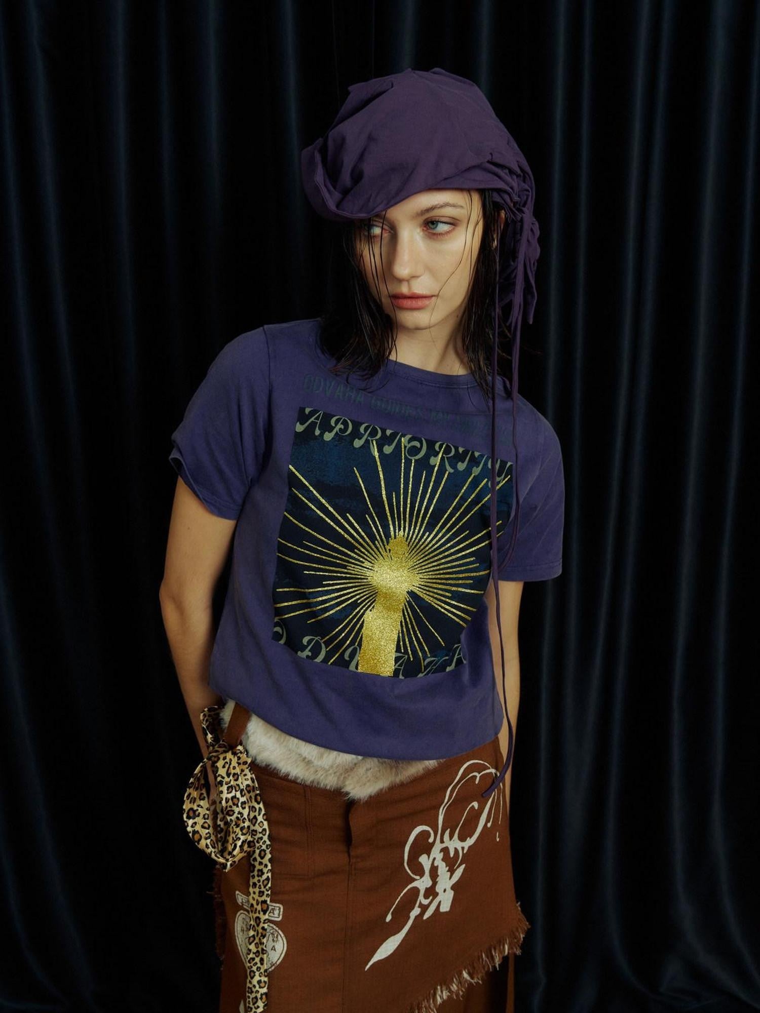 APRIORITY Lighthouse Sequin Glitter Distressed Women's Cotton Short Sleeve T-shirts