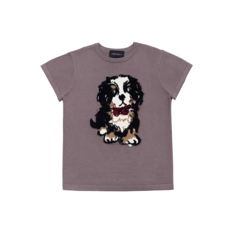 APRIORITY_Lilac_Knitted_Dog_Motif_Textured_Women's_Viscose_Short_Sleeve_T-shirts_768264914514_MISSTT
