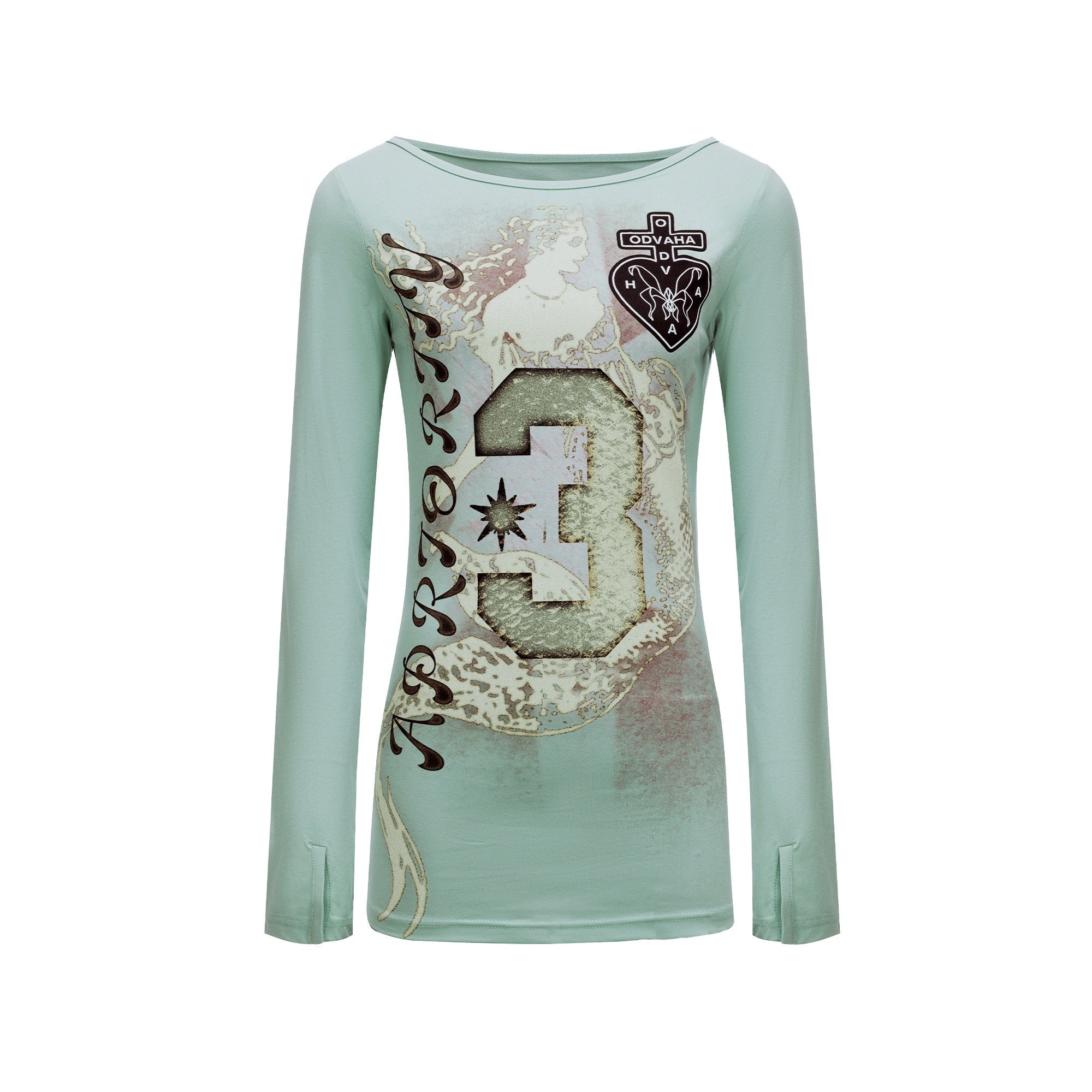 APRIORITY_Mint_Cooling_Mermaid_Digital_Print_Women's_Cotton_Poly_Long_Sleeve_T-shirts_1014224270493_MISSTT