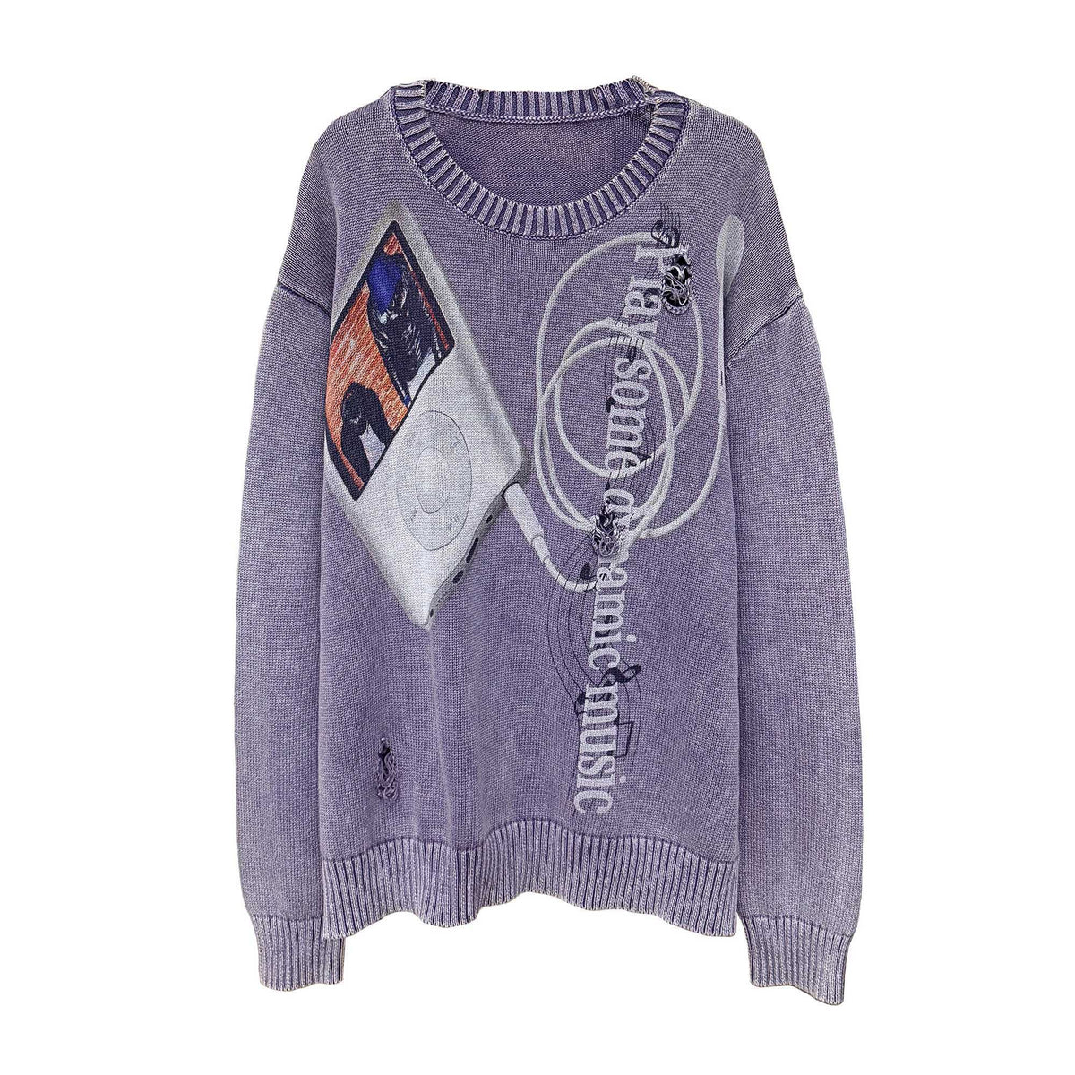 APRIORITY_Music_Player_Print_Distressed_Washed_Loose_Fit_Women's_Cotton_Crew_Neck_Sweaters_1074807294544_MISSTT