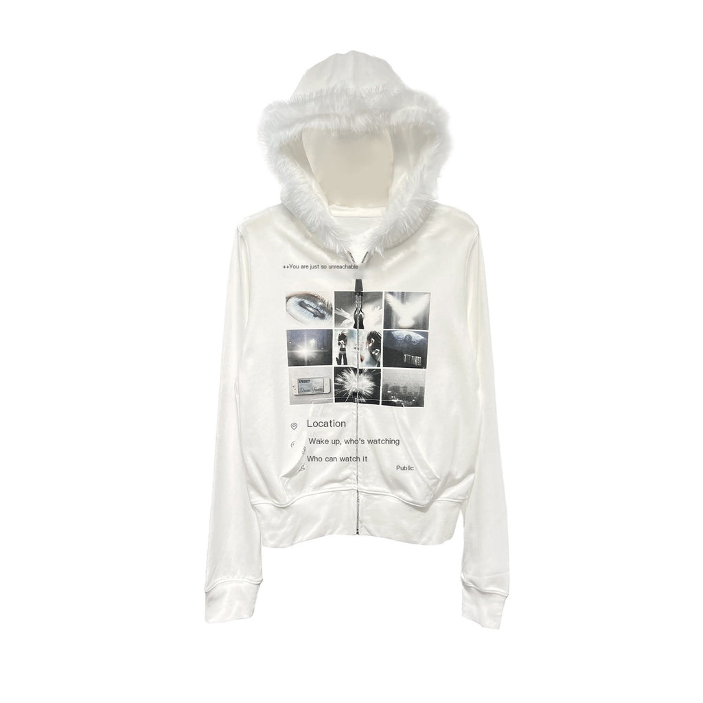 APRIORITY_Nine_Grid_Digital_Print_Faux_Fur_Trim_Women's_Cotton_Blend_Zip-up_Hoodies_1073955607345_MISSTT