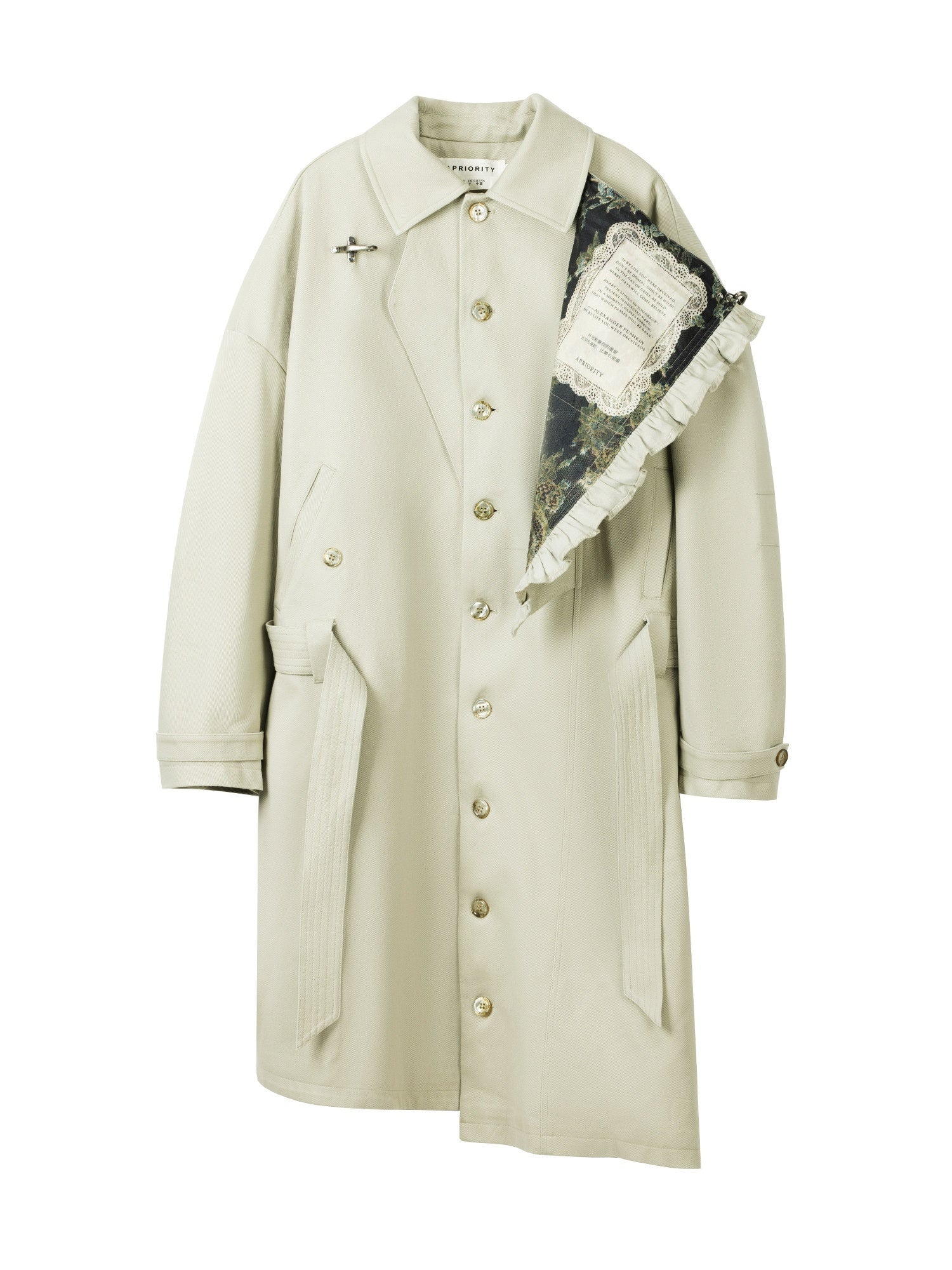 APRIORITY_Off_White_Asymmetric_Metal_Buckle_Women's_Cotton_Lyocell_Blend_Long_Trench_Coats_989370637743_MISSTT