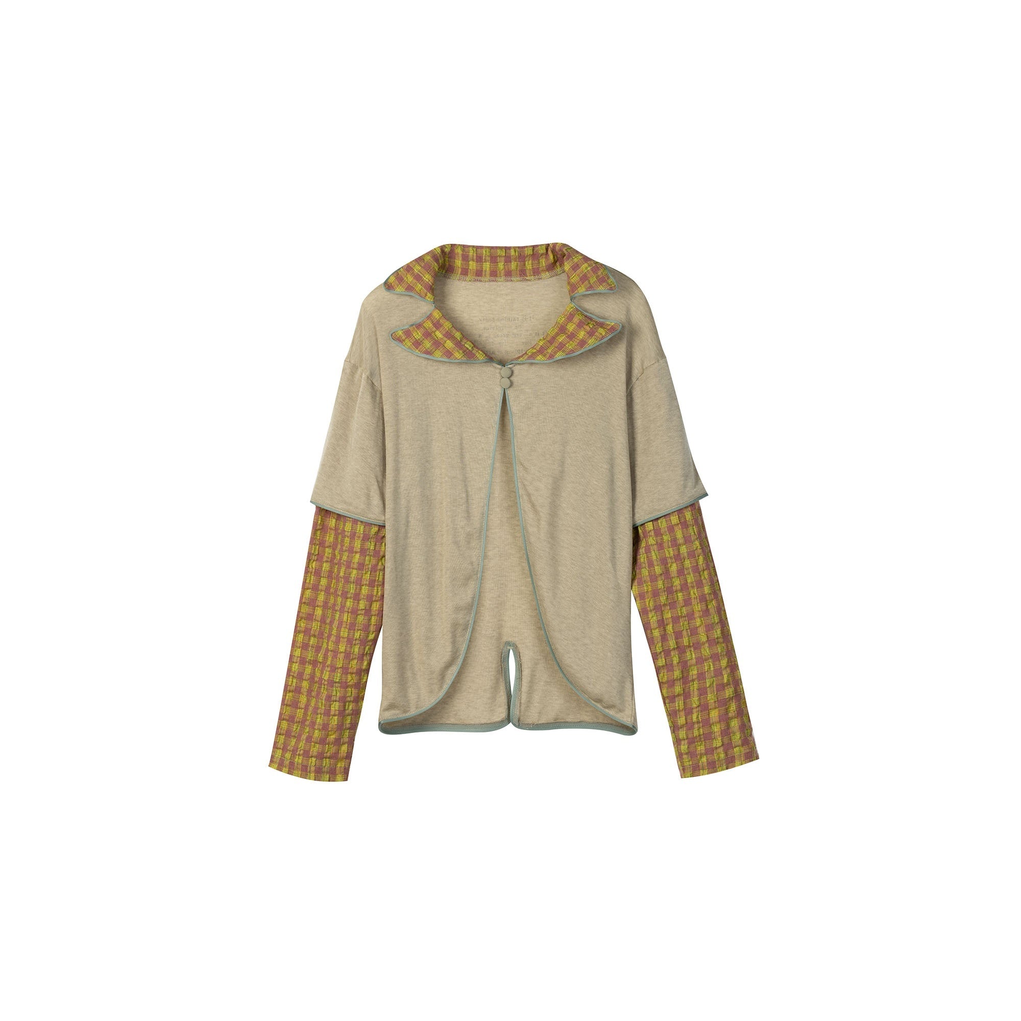 APRIORITY_Plaid_Faux_Layer_Patchwork_Colorblock_Women's_Lyocell_Blend_Cardigans_1032914446283_MISSTT