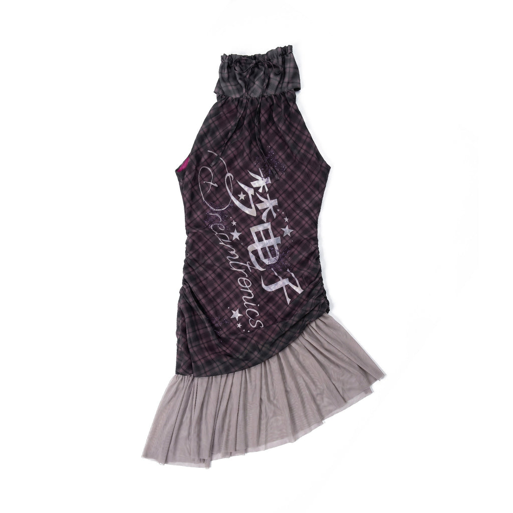 APRIORITY_Purple_Plaid_Rhinestone_Print_Asymmetric_Women's_Mesh_Halter_Mini_Dresses_1049710287039_MISSTT