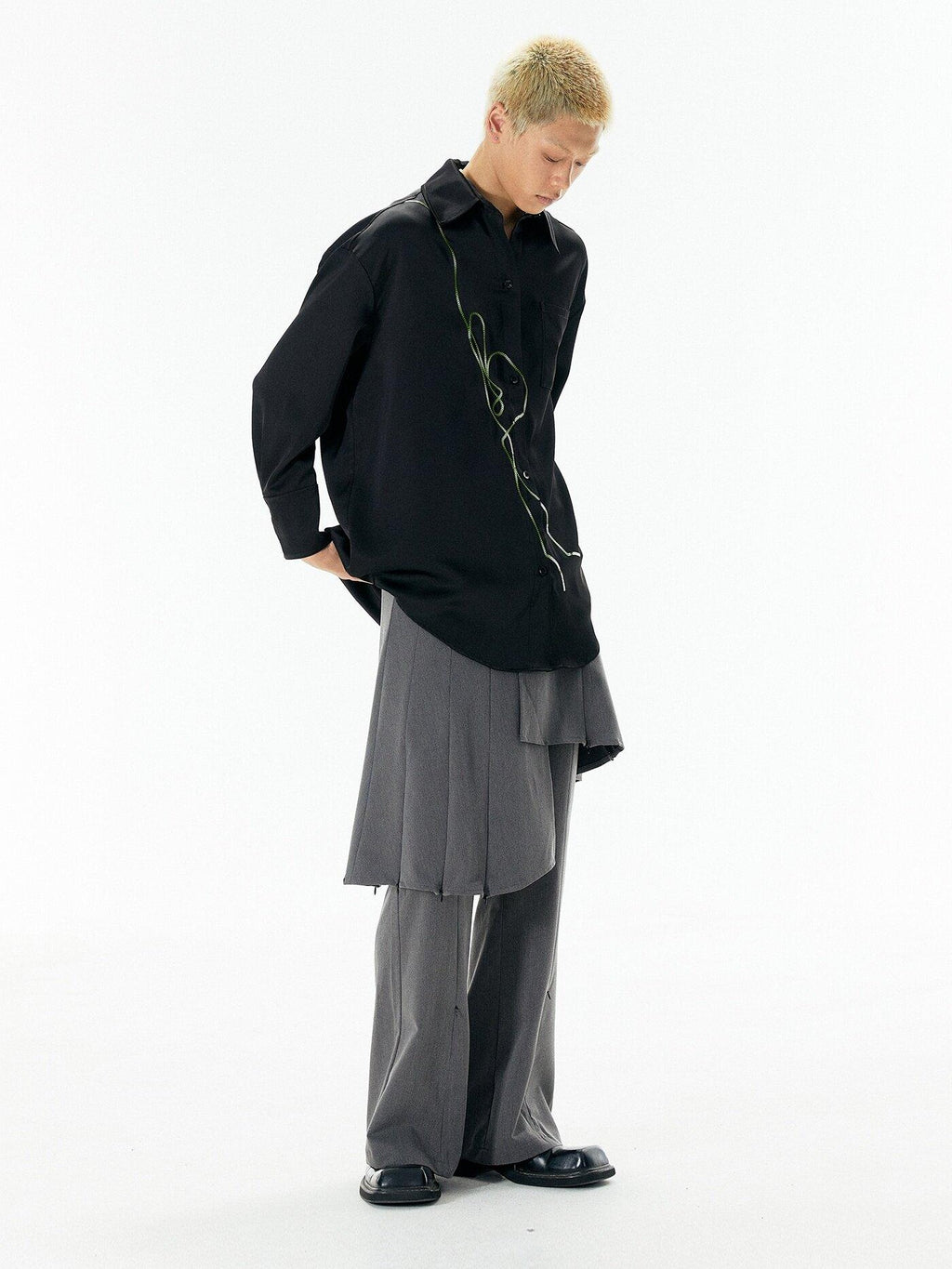 APRIORITY Rattan Vine Sequin Embroidered Modern Chinese Women's Shirts
