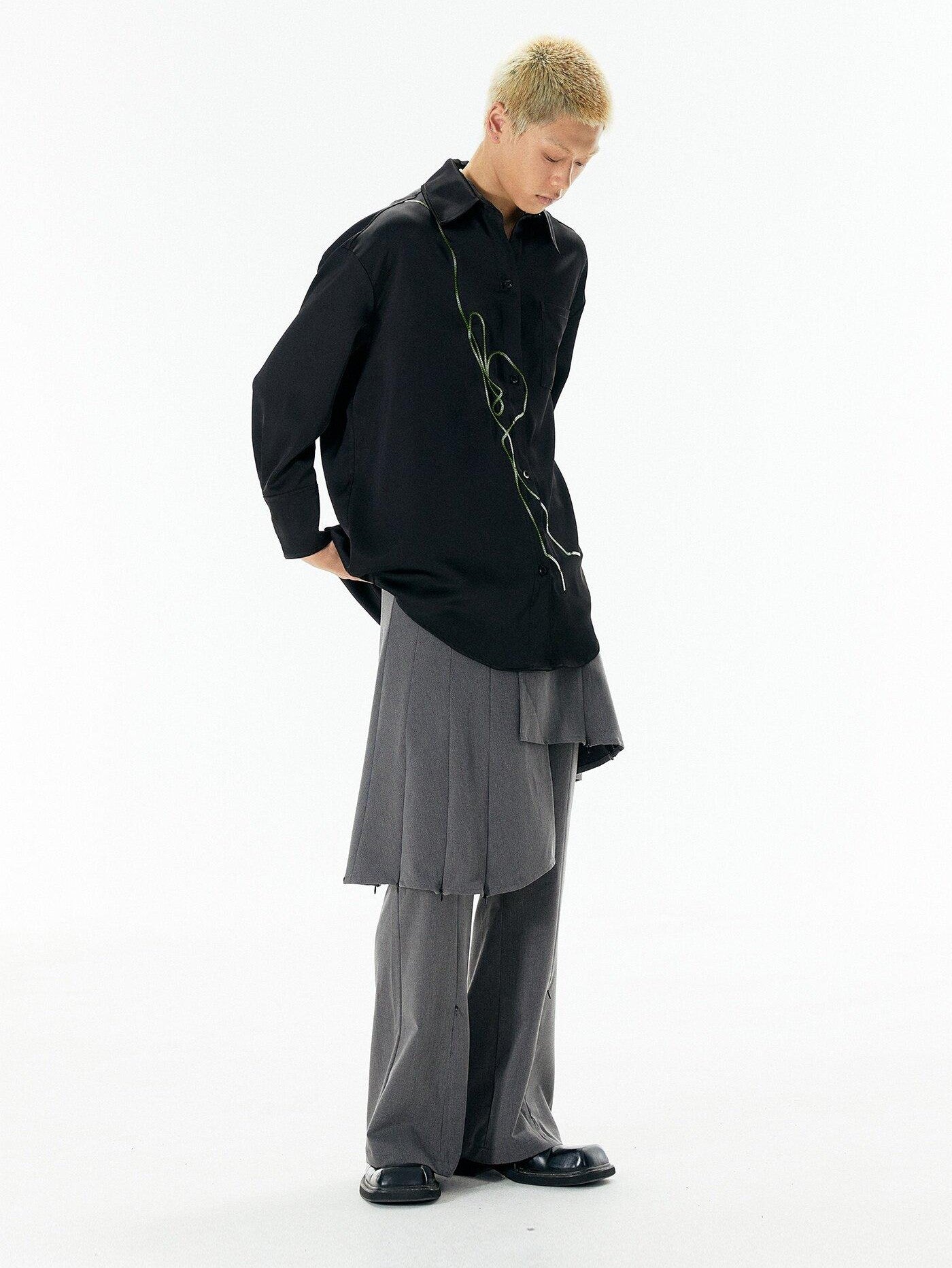 APRIORITY Rattan Vine Sequin Embroidered Modern Chinese Women's Shirts