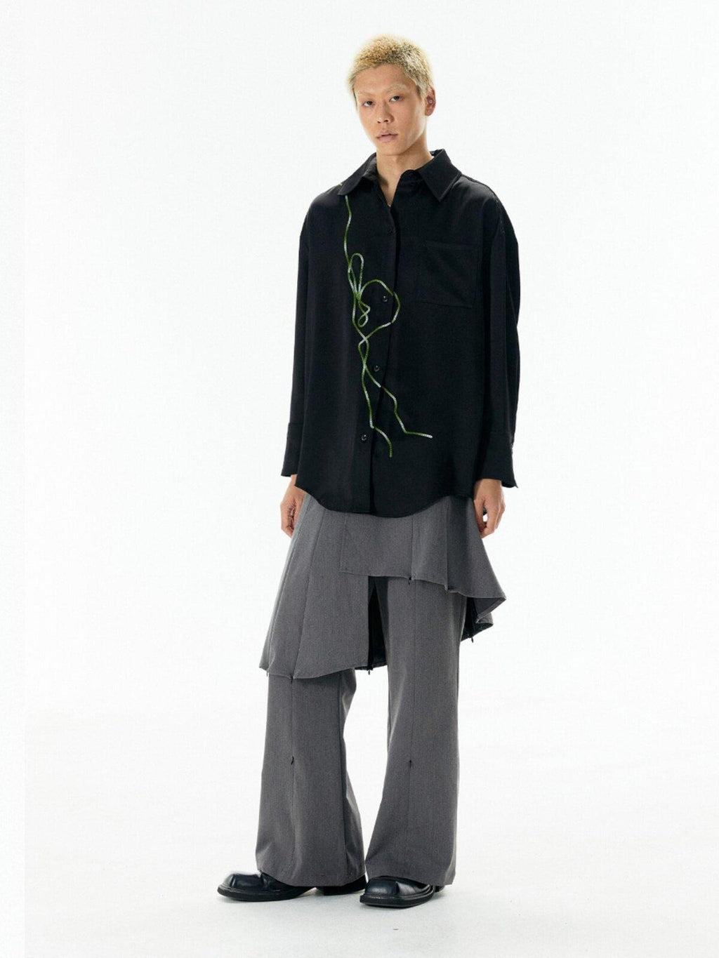 APRIORITY Rattan Vine Sequin Embroidered Modern Chinese Women's Shirts
