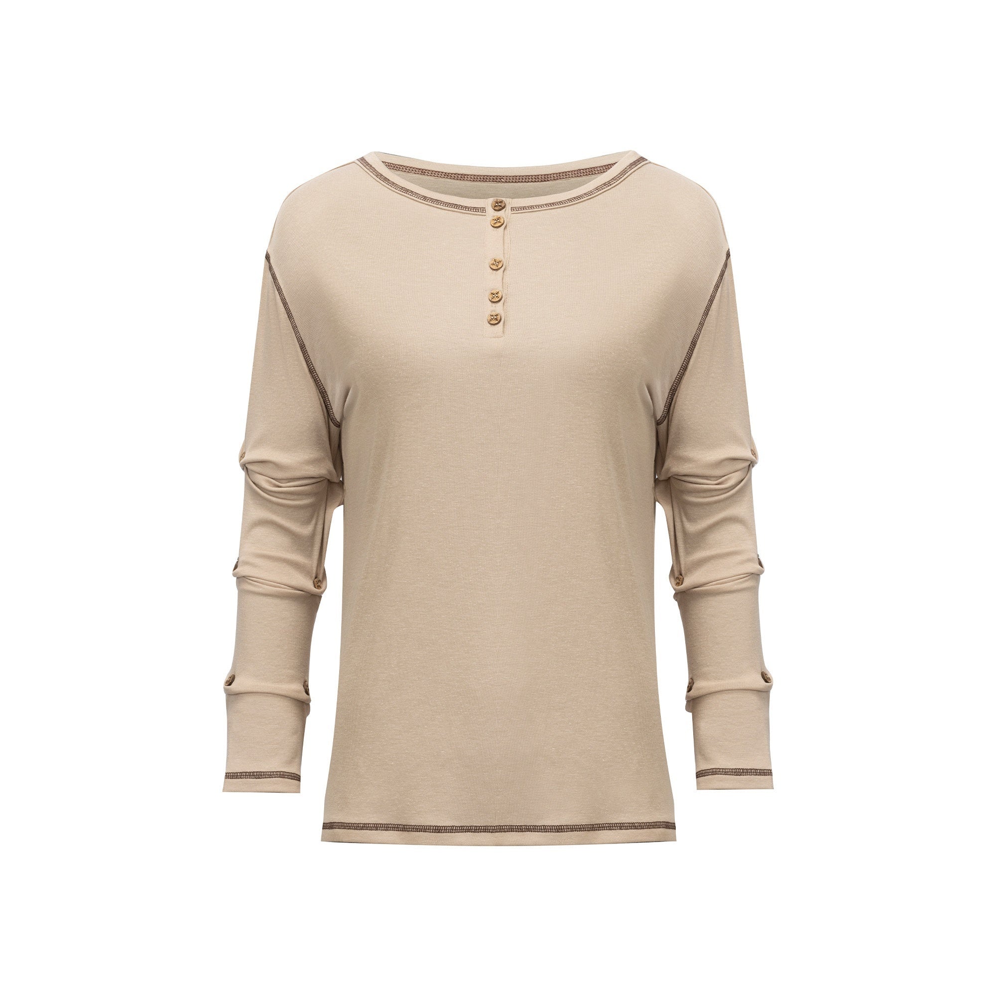 APRIORITY_Retro_Print_Stacked_Sleeves_Henley_Women's_Lyocell_Wool_Long_Sleeve_T-shirts_1003988651776_MISSTT