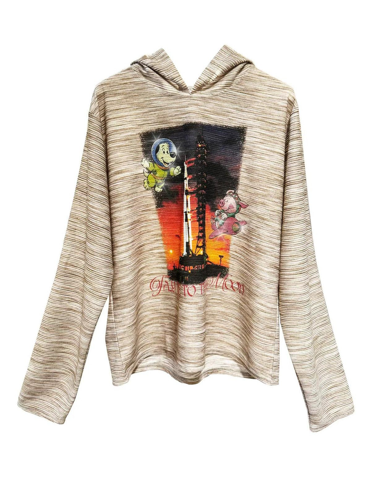 APRIORITY Rhinestone Print 3d Textured Striped Women's Polyester Cotton Hoodies