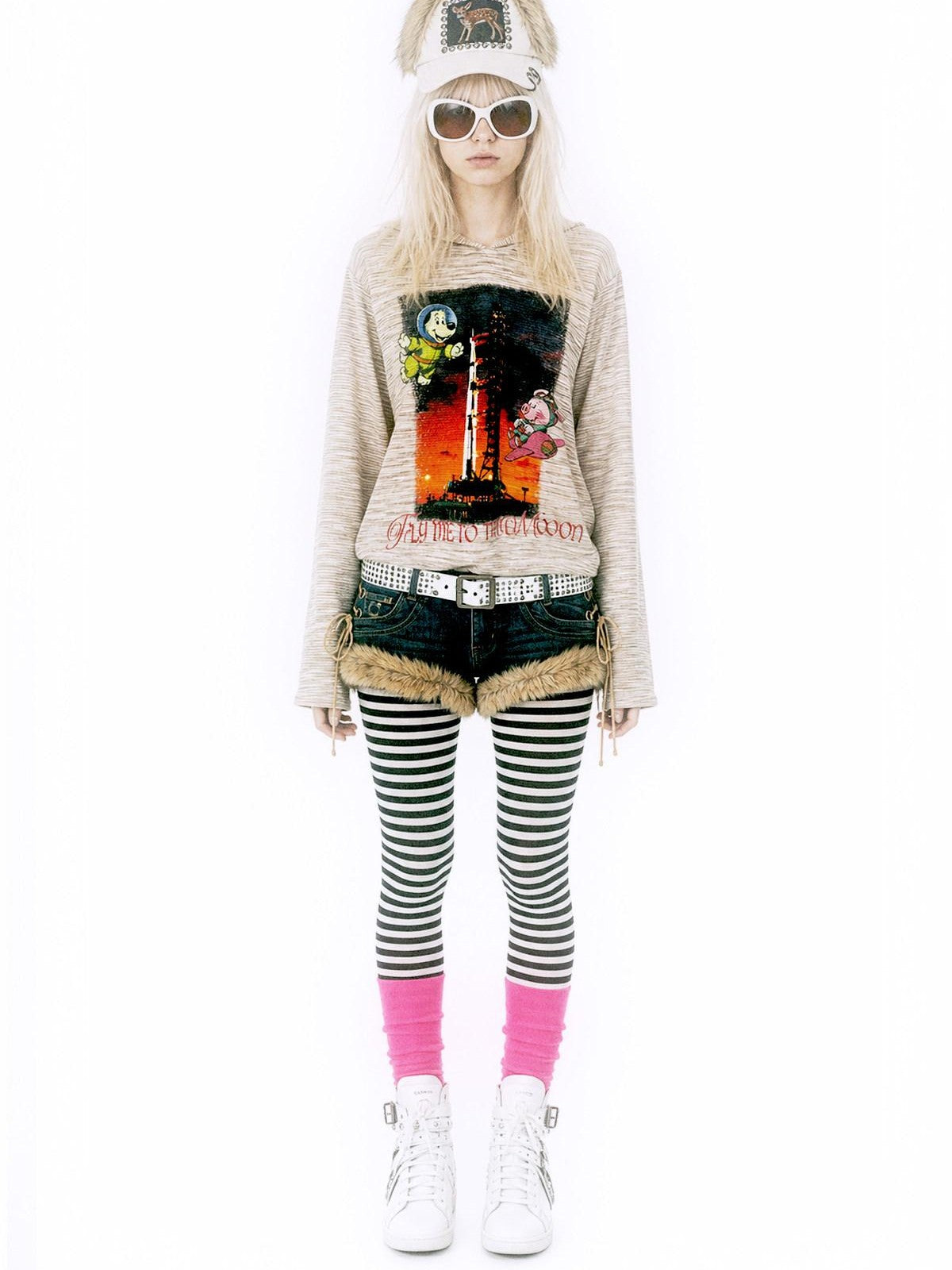 APRIORITY Rhinestone Print 3d Textured Striped Women's Polyester Cotton Hoodies