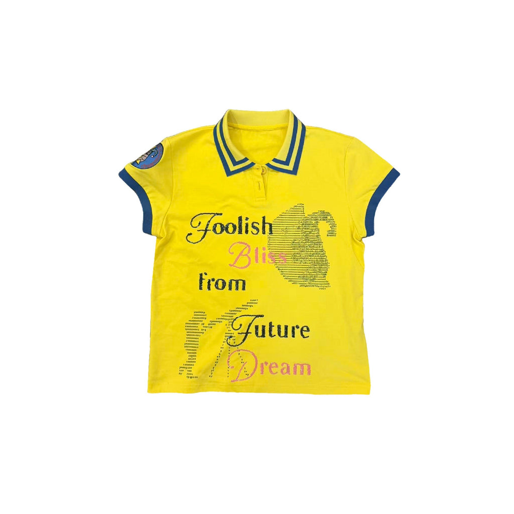 APRIORITY_Sequin_Embroidered_Colorblock_Polo_Women's_Cropped_Short_Sleeve_T-shirts_1050317602273_MISSTT