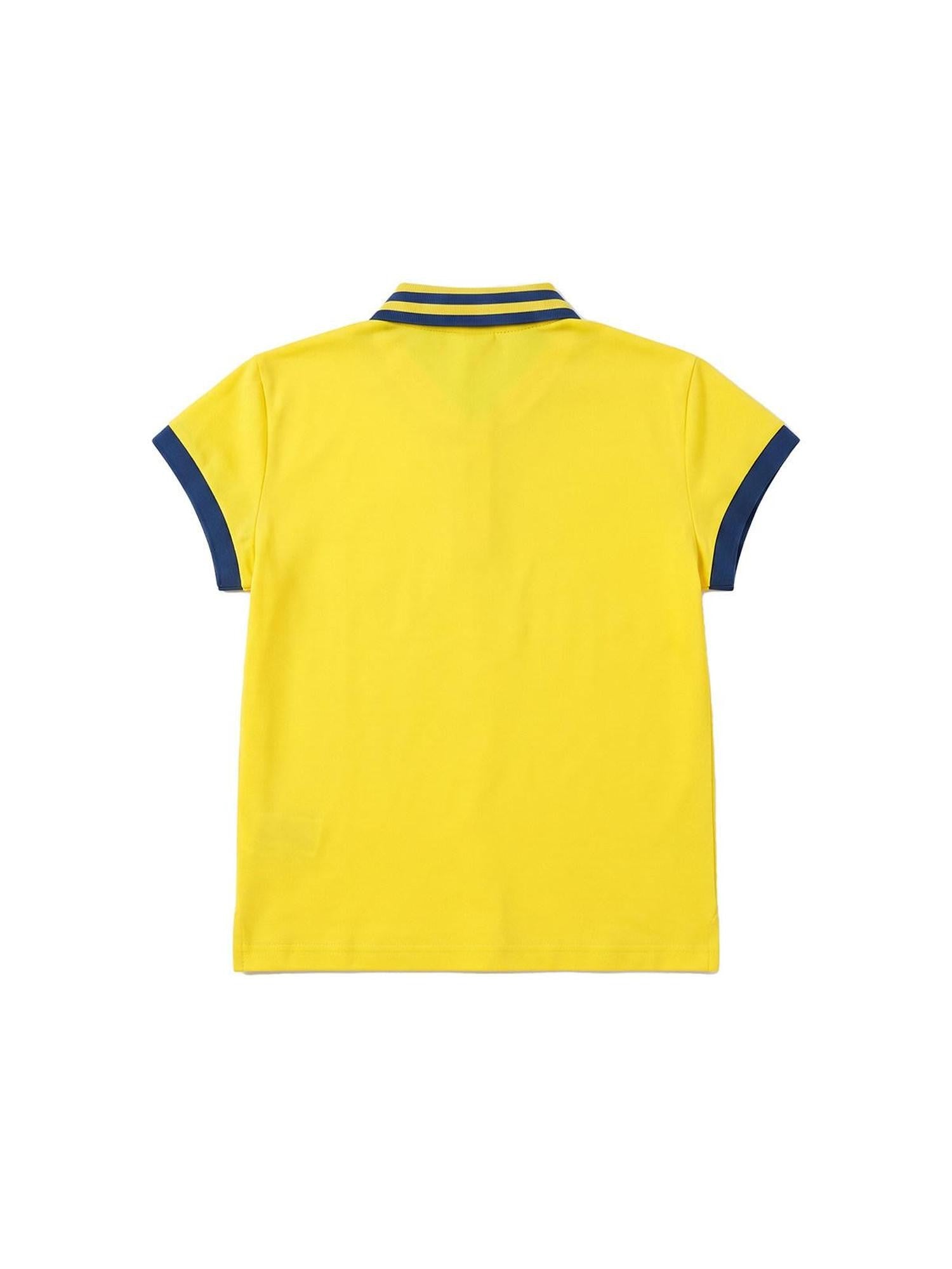 APRIORITY Sequin Embroidered Colorblock Polo Women's Cropped Short Sleeve T-shirts