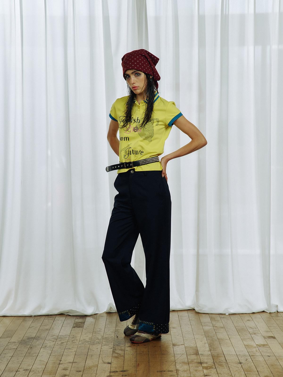 APRIORITY Sequin Embroidered Colorblock Polo Women's Cropped Short Sleeve T-shirts