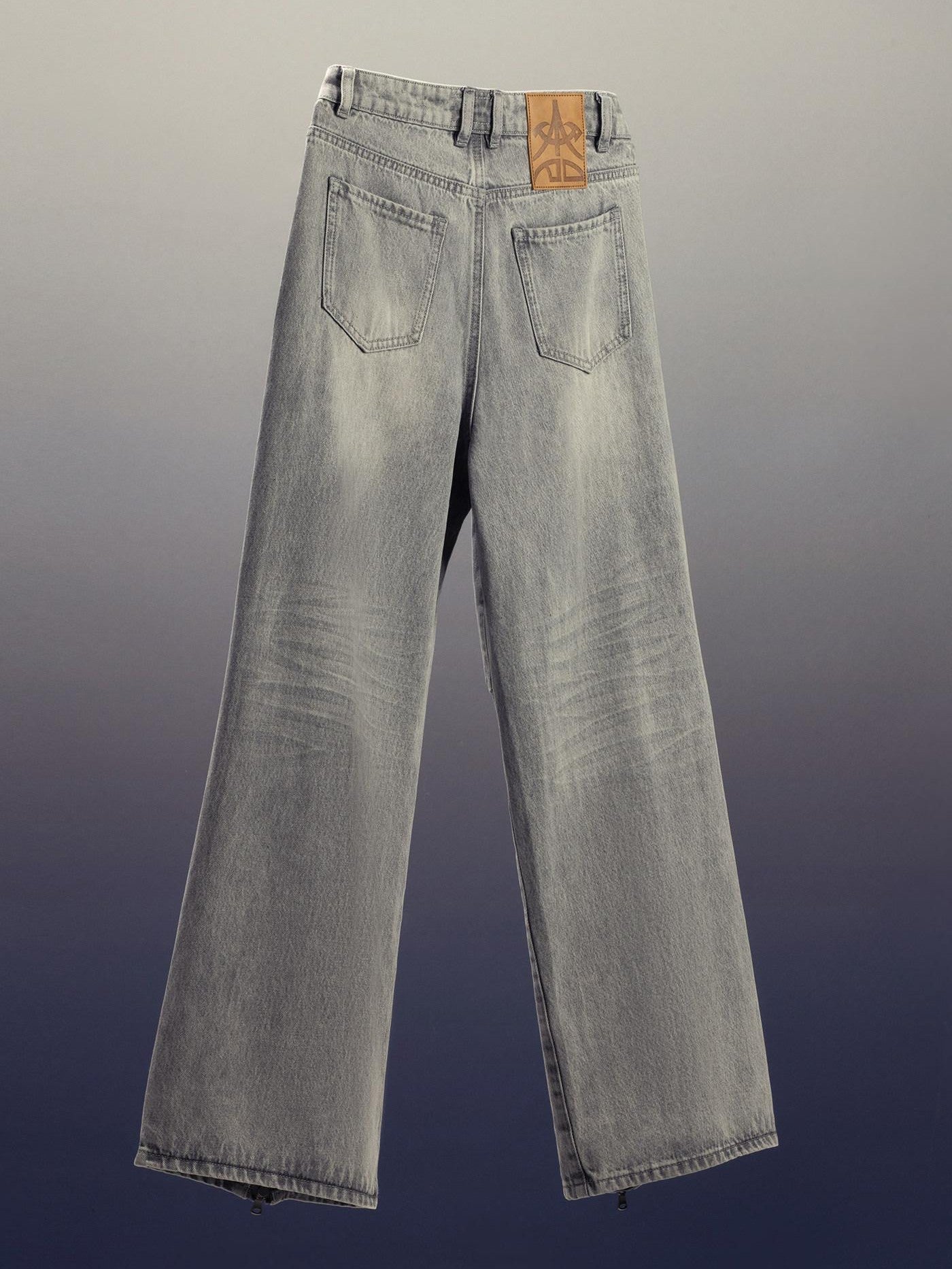 APRIORITY Silver Firework Print Relaxed High Waist Women's Cotton Denim Straight-leg Jeans