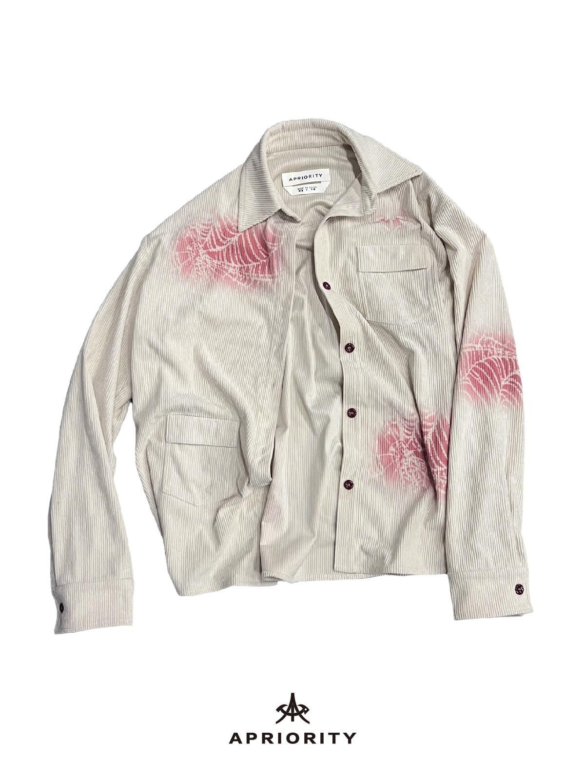 APRIORITY Spray Dyed Corduroy Woven Asymmetric Flap Pocket Women's Polyester Shirts