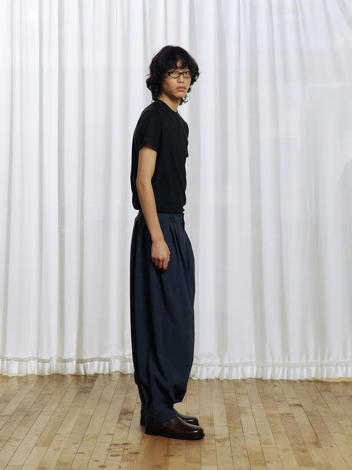 APRIORITY Striped Pleated Button Adjustable Women's Polyester Blend Harem Pants