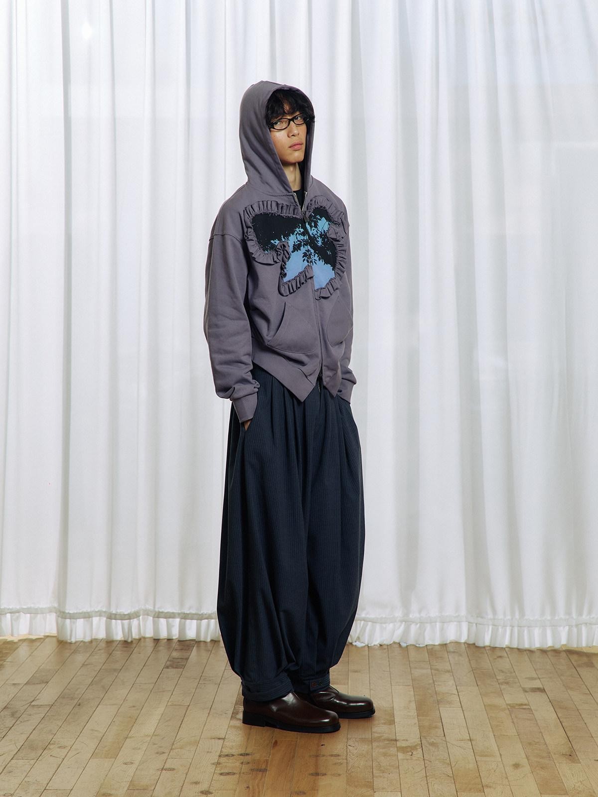 APRIORITY Striped Pleated Button Adjustable Women's Polyester Blend Harem Pants