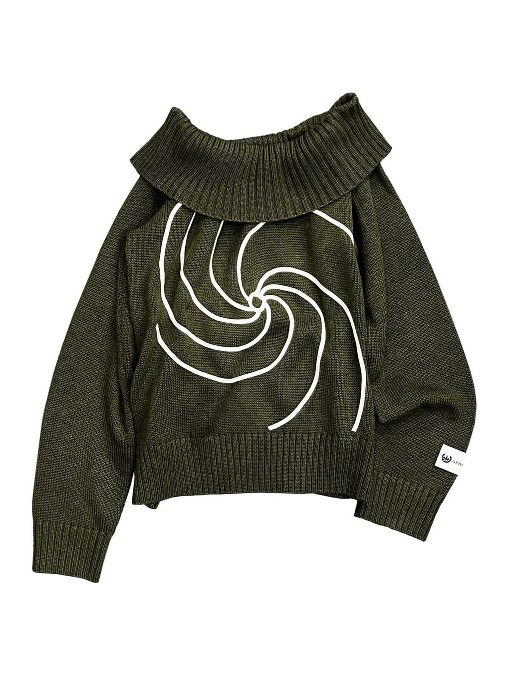 APRIORITY Swirl Knit Wide Neckline Women's Wool Blend Off-shoulder Sweaters