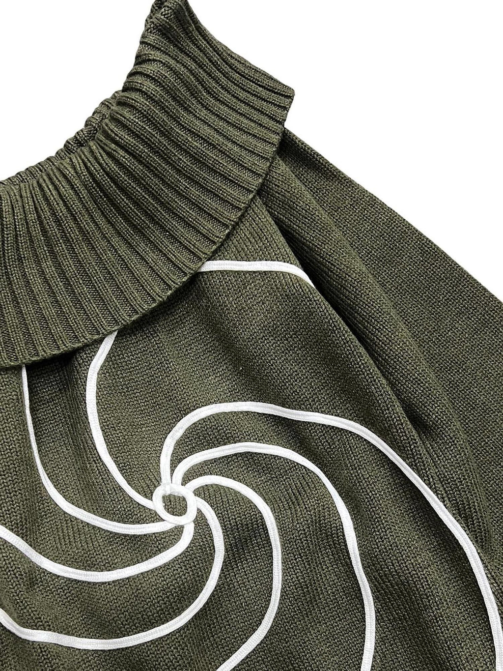 APRIORITY Swirl Knit Wide Neckline Women's Wool Blend Off-shoulder Sweaters