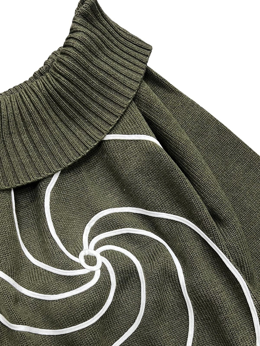APRIORITY Swirl Knit Wide Neckline Women's Wool Blend Off-shoulder Sweaters