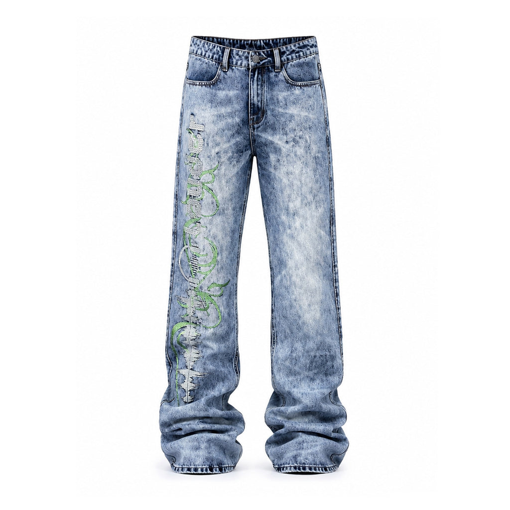 APRIORITY_Two_Tone_Glitter_Letter_Print_Heavy_Wash_Cotton_Women's_Straight_Jeans_1073964815737_MISSTT