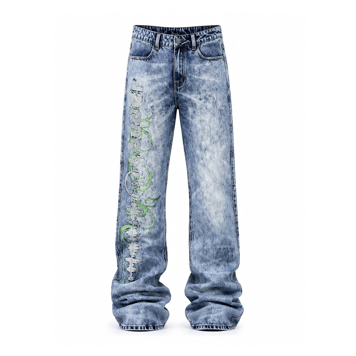 APRIORITY_Two_Tone_Glitter_Letter_Print_Heavy_Wash_Cotton_Women's_Straight_Jeans_1073964815737_MISSTT