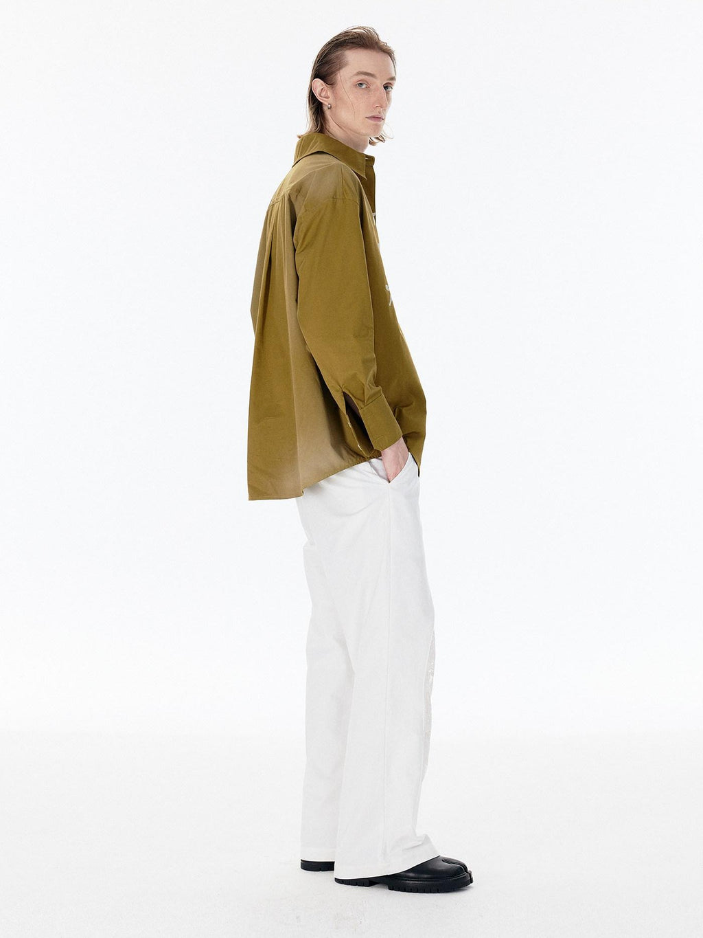 APRIORITY Vase Offset Print Relaxed Oversized Lapel Women's Cotton Shirts
