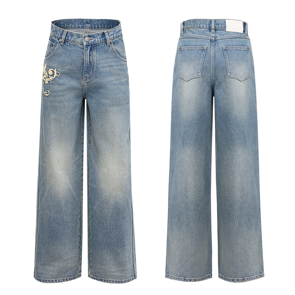 APRIORITY_Vintage_Floral_Rope_Embroidered_Women's_Washed_Denim_Straight-leg_Jeans_976216084680_MISSTT