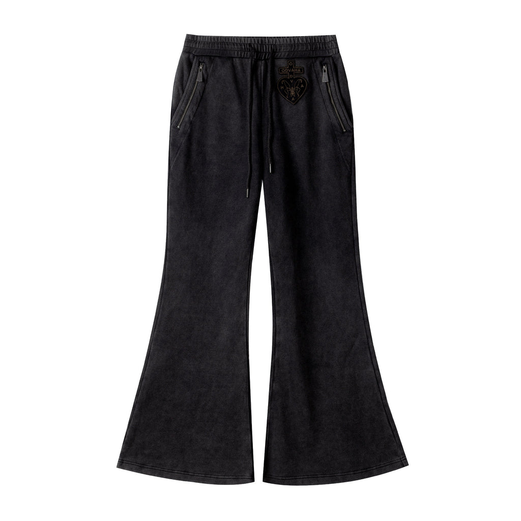 APRIORITY_Washed_Black_Knitted_Slim_Mid_Waist_Pocket_Women's_Cotton_Flare_Pants_1013618991465_MISSTT