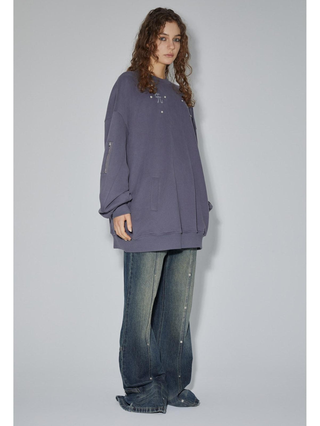 APRIORITY Washed Vintage Oversized Women's Cotton Blend Heavyweight Long Sleeve Sweatshirts