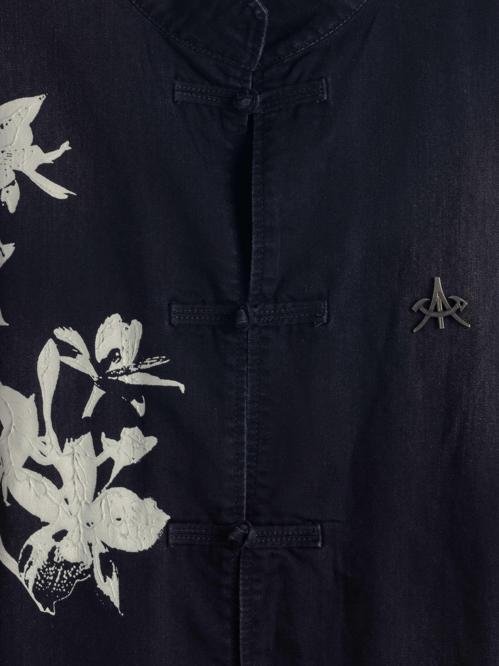 APRIORITY Waterwashed Denim New Chinese Loose Straight Turn Collar Women's Cotton Shirts