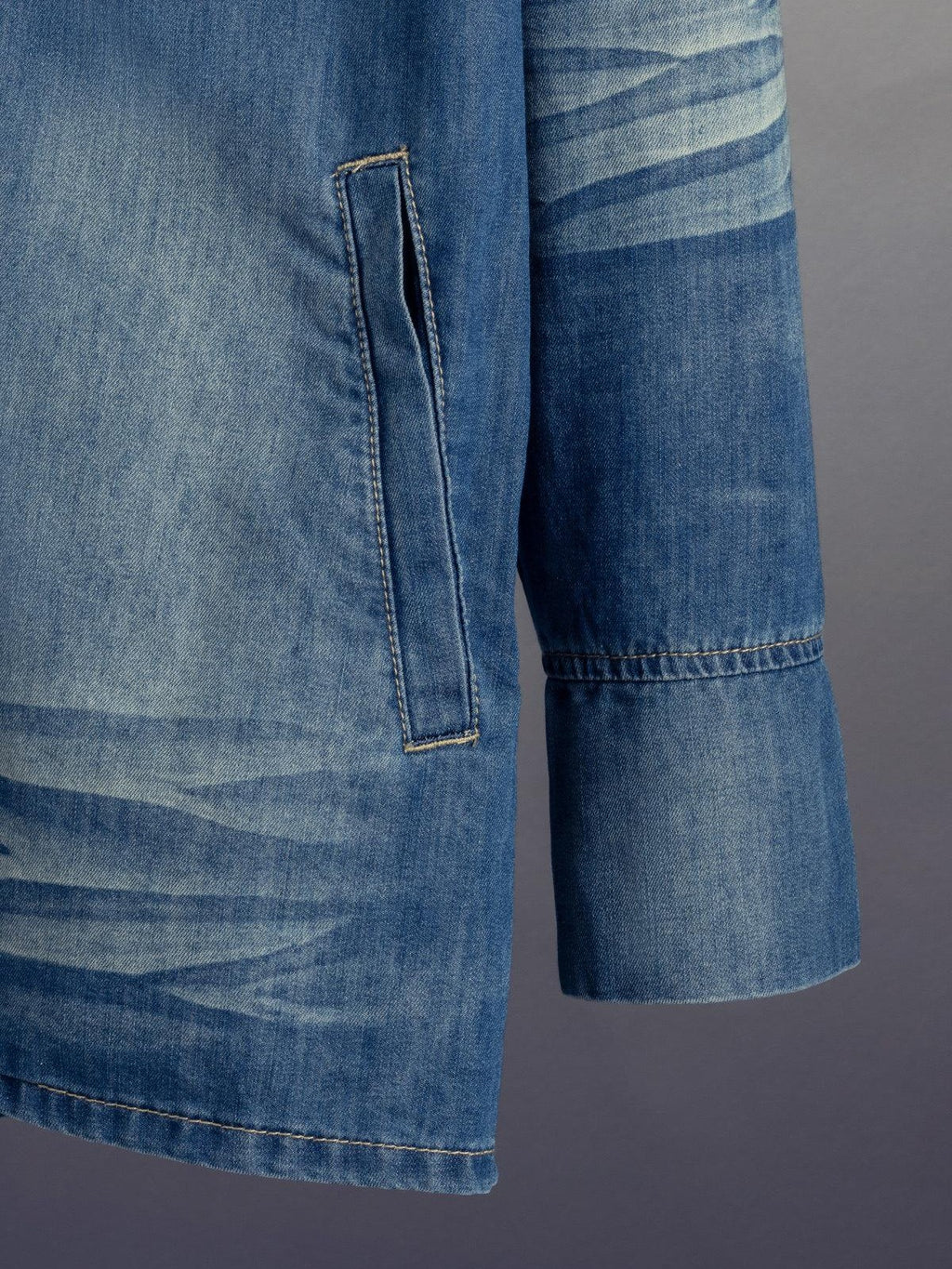 APRIORITY Waterwashed Denim New Chinese Loose Straight Turn Collar Women's Cotton Shirts