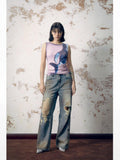 APRIORITY Whale Airbrushed Animal Print Boxy Relaxed Women's Cotton Tank Tops