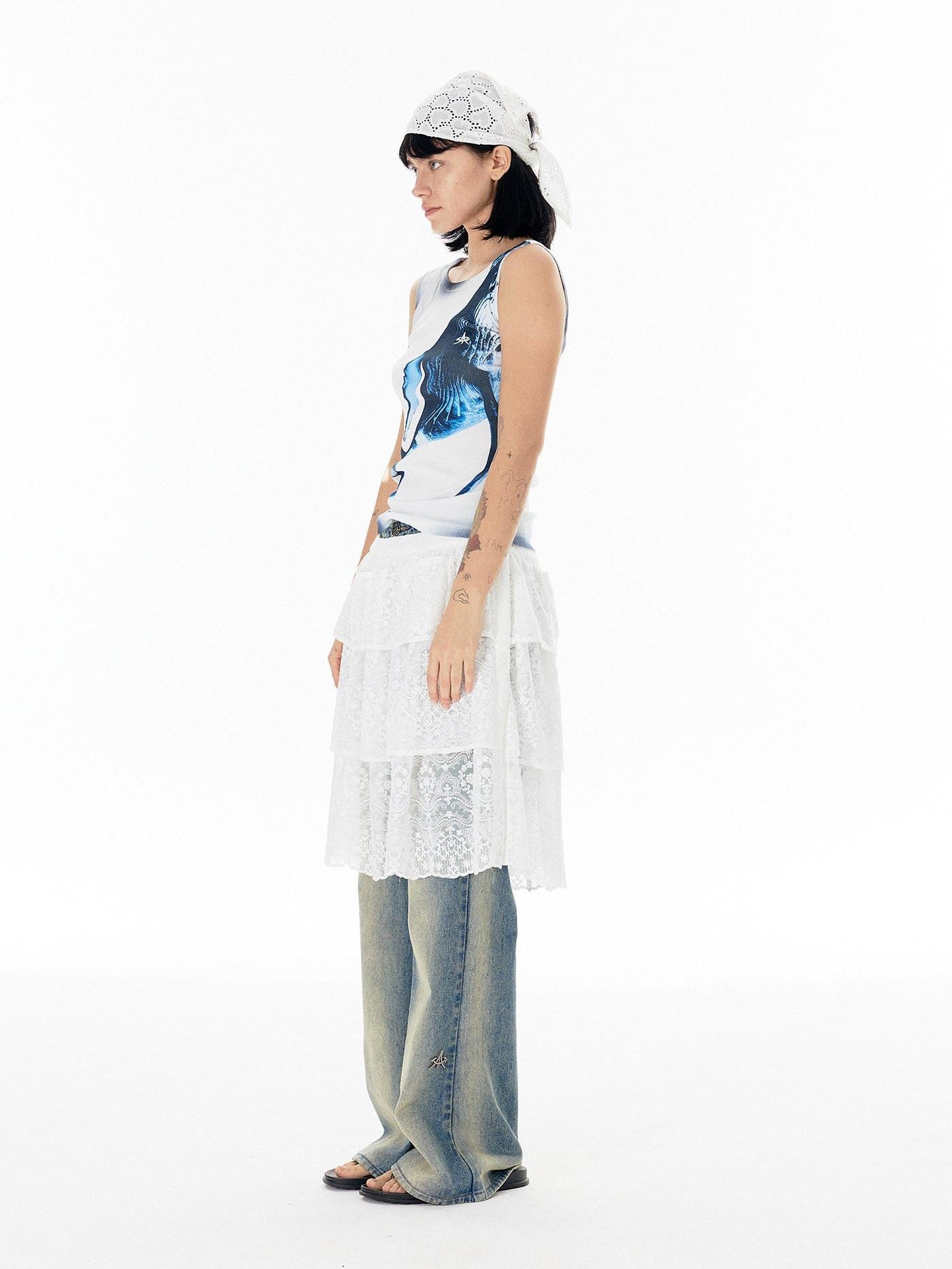 APRIORITY Whale Airbrushed Animal Print Boxy Relaxed Women's Cotton Tank Tops