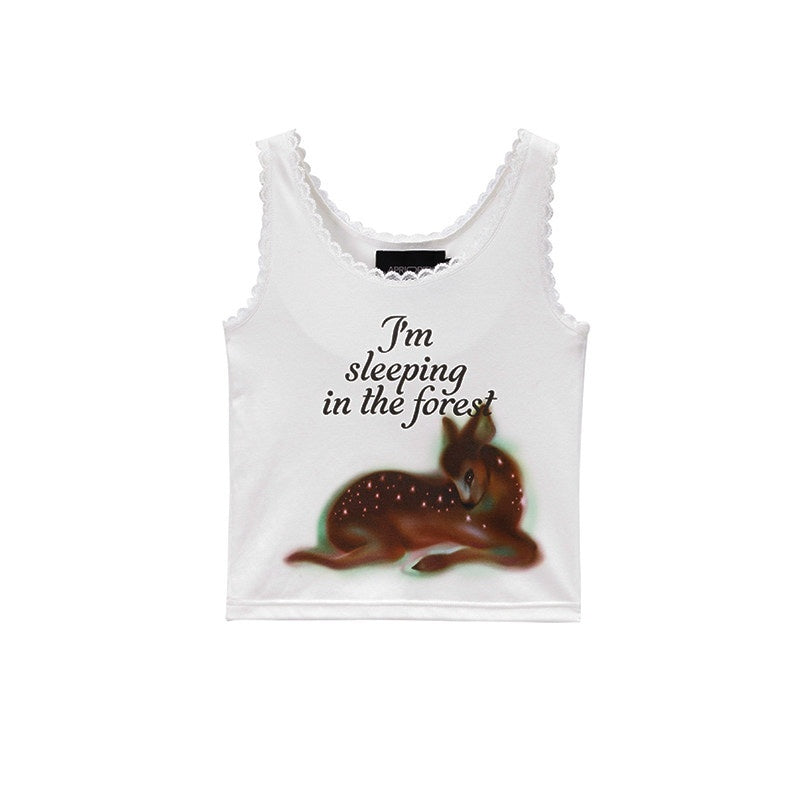 APRIORITY_White_Ink_Print_Lace_Trim_Animal_Graphic_Original_Women's_Cotton_Tank_Tops_803667425696_MISSTT
