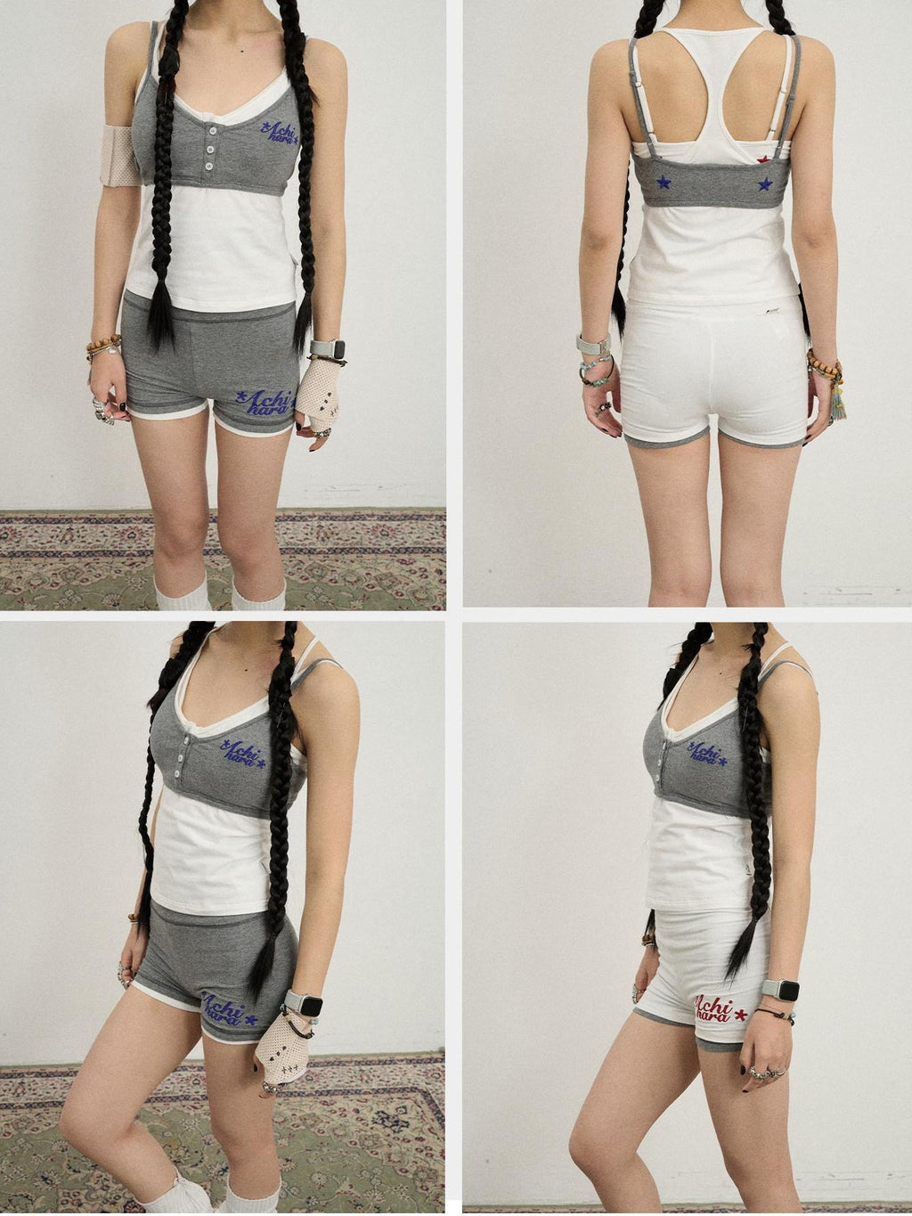 Achihara Bandeau Vest Front Clasp Fixed Double Straps Women'S Sports Bikinis