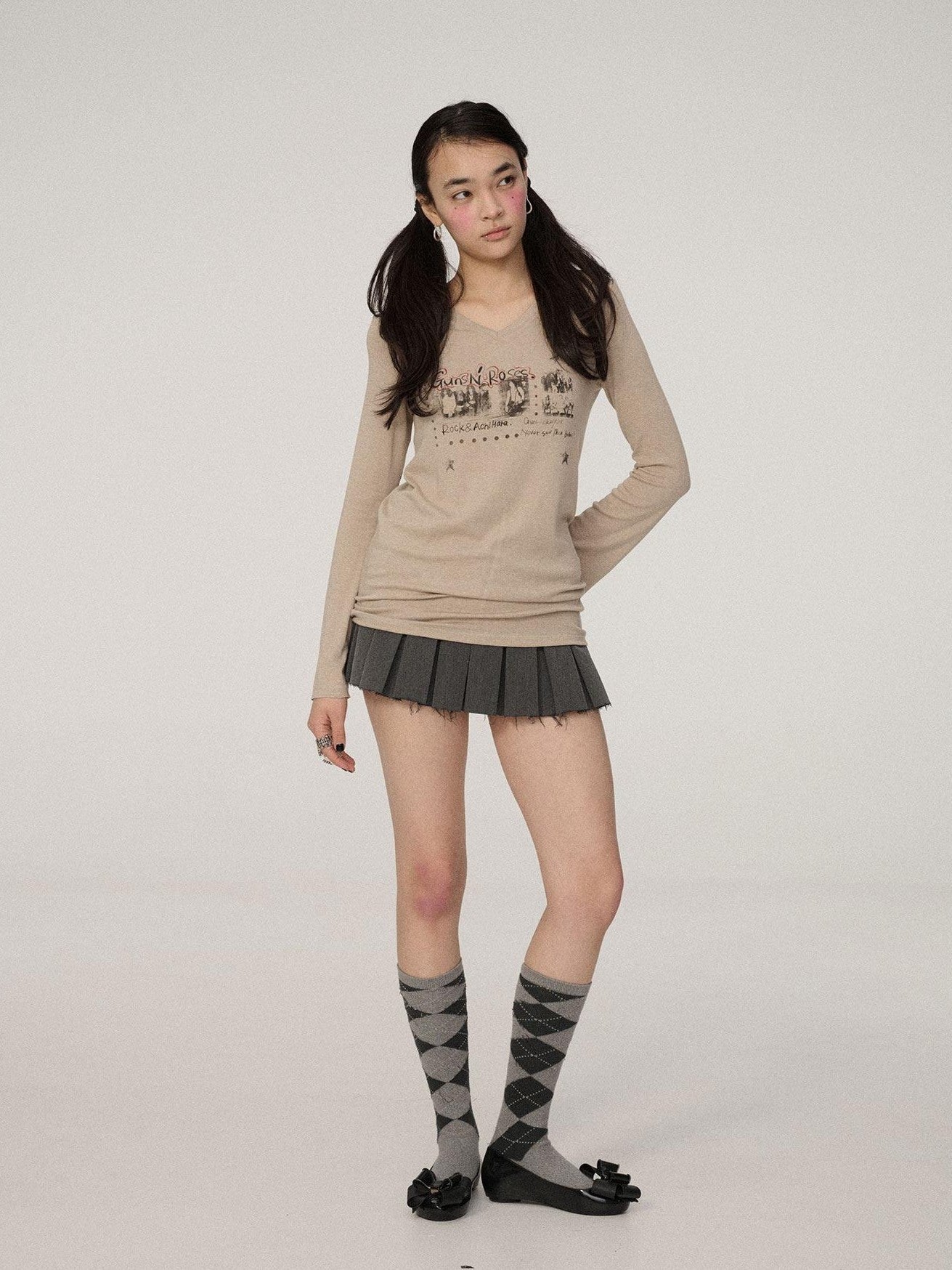 Achihara Berlin Embroidered Pleated Women'S Polyester Blend Mini Skirts